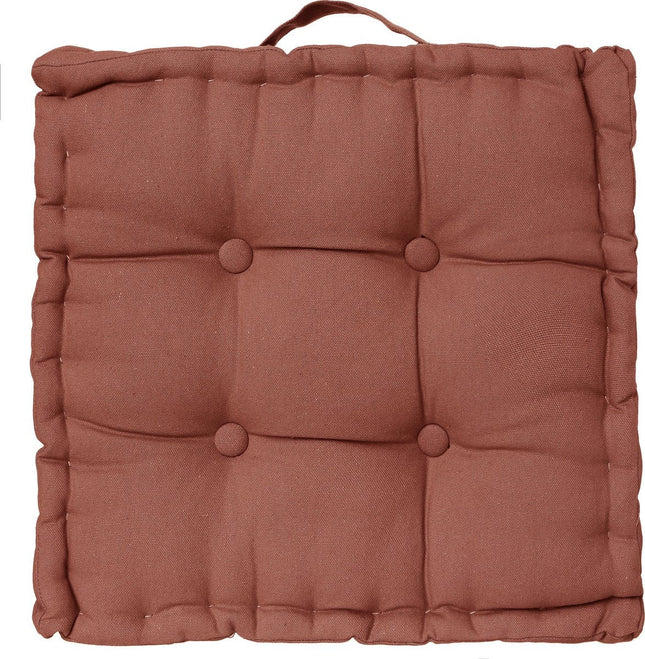 Atmosphera Vloerkussen Square - terracotta - katoen - 40 x 40 x 8 cm - vierkant - Extra dik