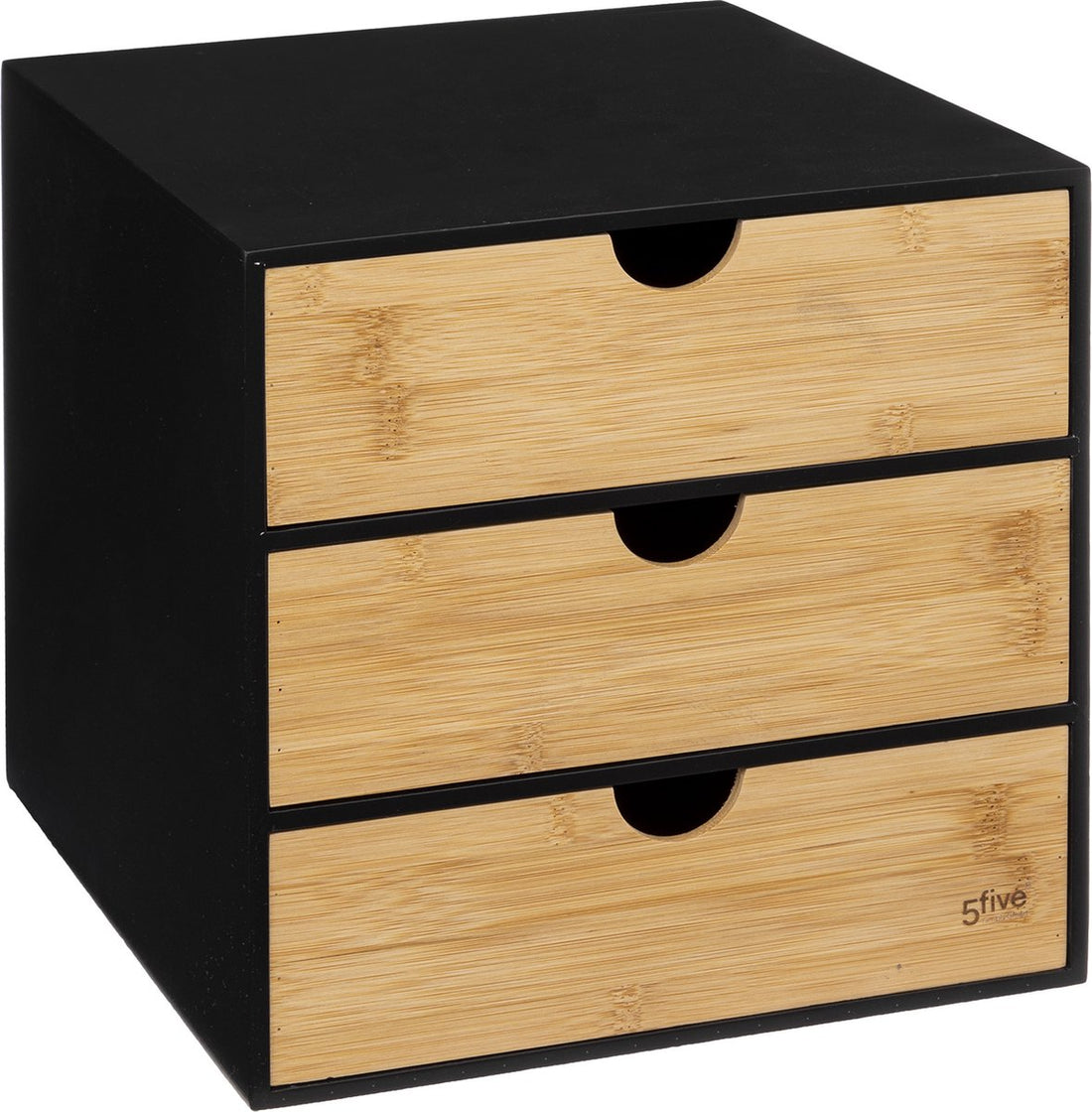 5Five Bava Bamboo Desk Tower - Storage Unit - Letter Tray - Desk Holder - 3 Drawers - Desk Organizer