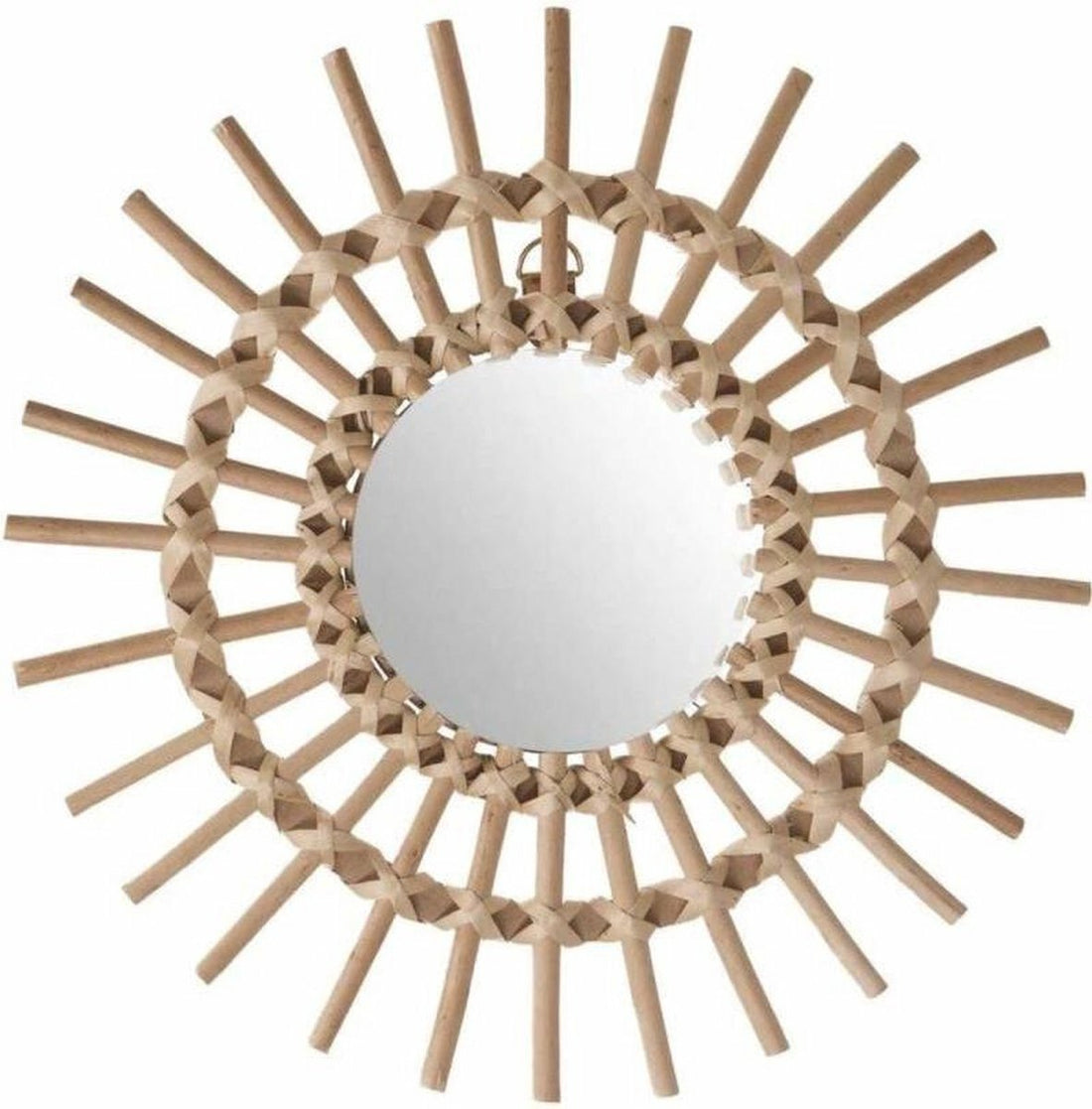 Atmosphera ronde wandspiegel Soleil – boho spiegel met rotan lijst, Ø 30 cm