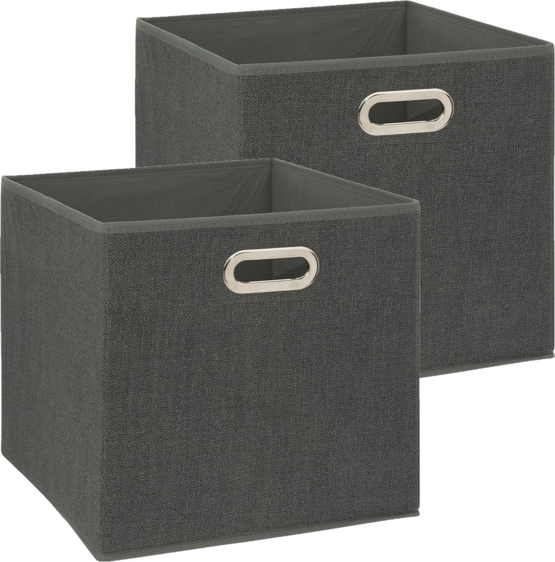 5Five Storage Basket / Cube Organizer Basket - 2x - Dark Gray - 31 x 31 x 31 cm - 29 liters - Cube unit baskets - Fabric with reinforced bottom - Foldable