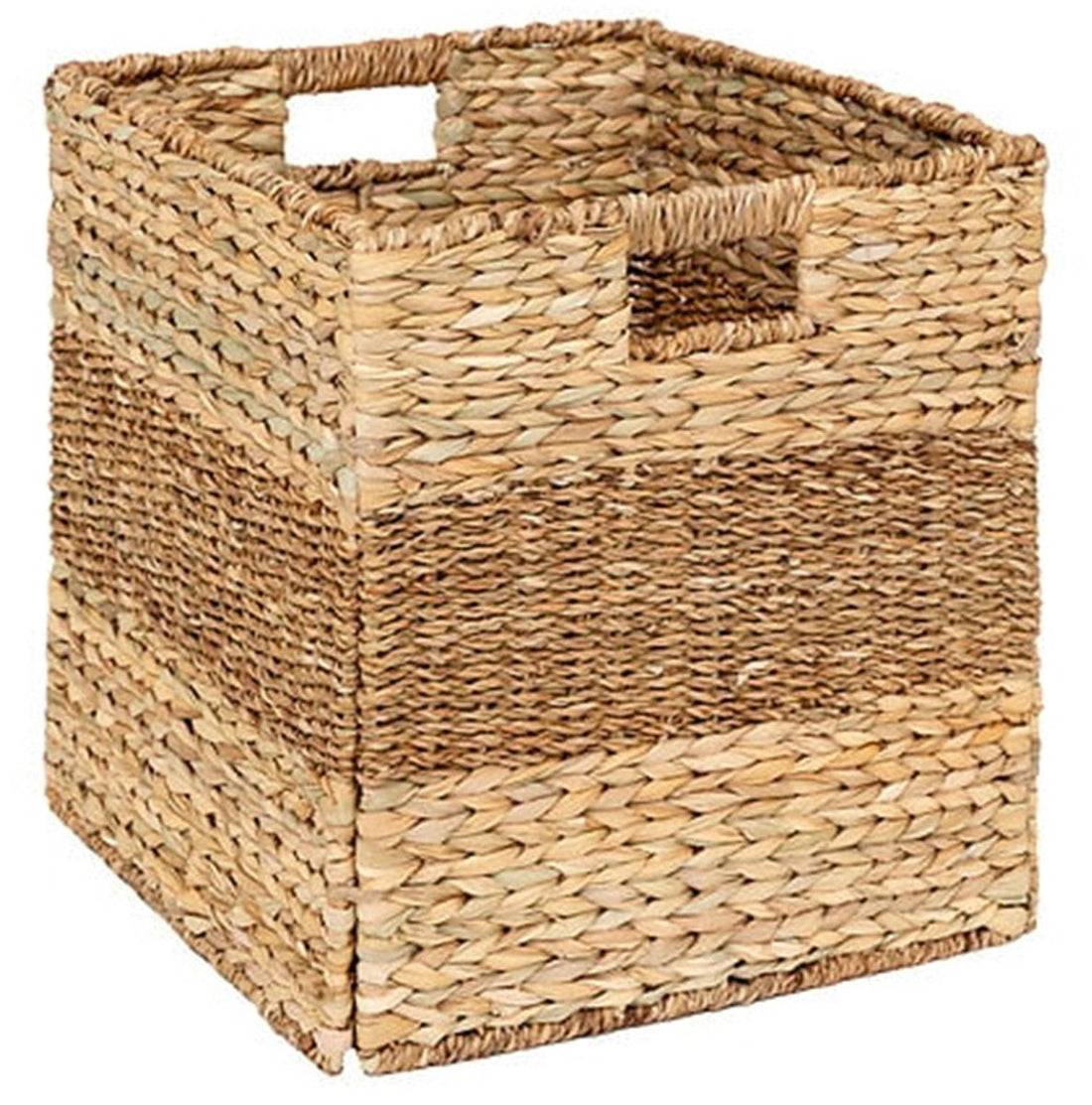 5Five geflochtener Jute-Aufbewahrungskorb mit Griffen - Natur - 38 x 38 x 38 cm - Wohnzimmer - Luxusmodell