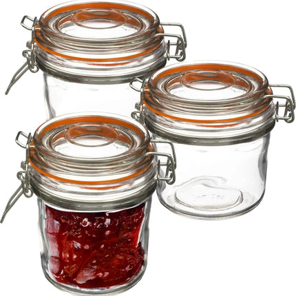 Secret de Gourmet Inmaakpot/voorraadpot - 6x stuks - 330 ml - glas met beugelsluiting - weckpot