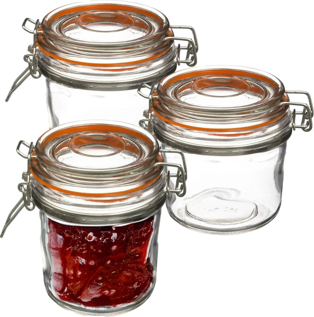 Secret de Gourmet Bocal de conservation / pot de stockage - 6 pièces - 330 ml - verre avec fermeture à étrier - bocal à confiture
