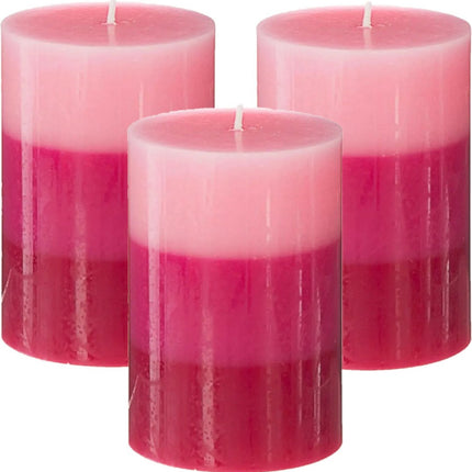 Atmosphera Geurkaars Nina - 3x stuks - Framboos - 45 branduren - 7 x 10 cm