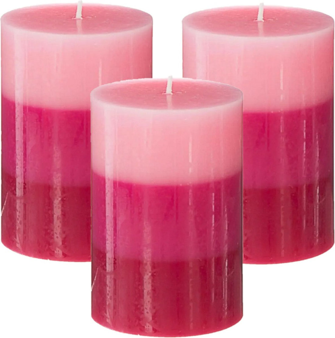 Atmosphera Bougie parfumée Nina - Lot de 3 - Framboise - 45 heures de combustion - 7 x 10 cm