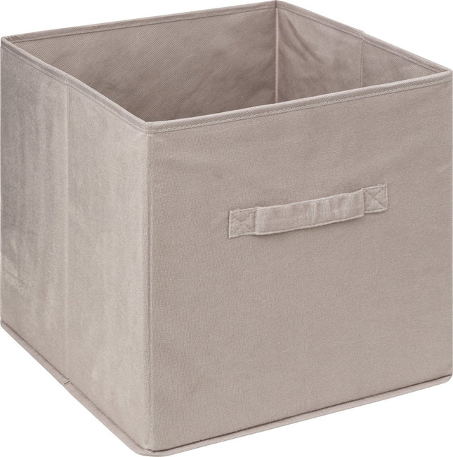 5Five Opbergmand/kastmandje - Beige - 31 x 31 x 31 cm - 29 liter - Vakkenkast manden - Stof met versterkte bodem - Opvouwbaar
