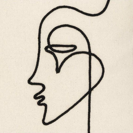 Sierkussen hoes wit en zwart face 40 x 40 cm