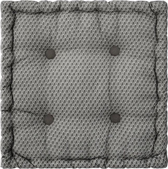 Atmosphera Vloerkussen Square - grijs - katoen - 40 x 40 x 8 cm - Extra dik grond zitkussen/matraskussen