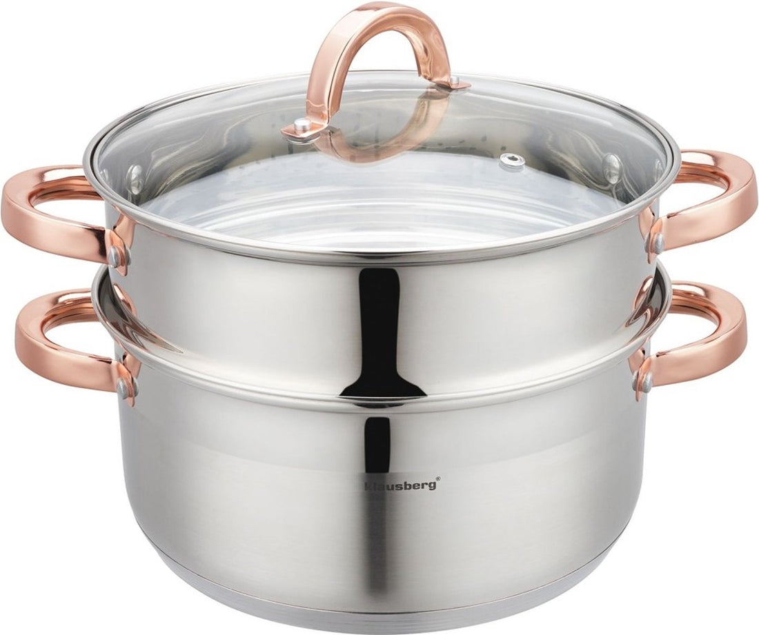 Klausberg 7734 - cuit-vapeur - 3 pièces - 24 cm - 5 litres - inox - tous feux
