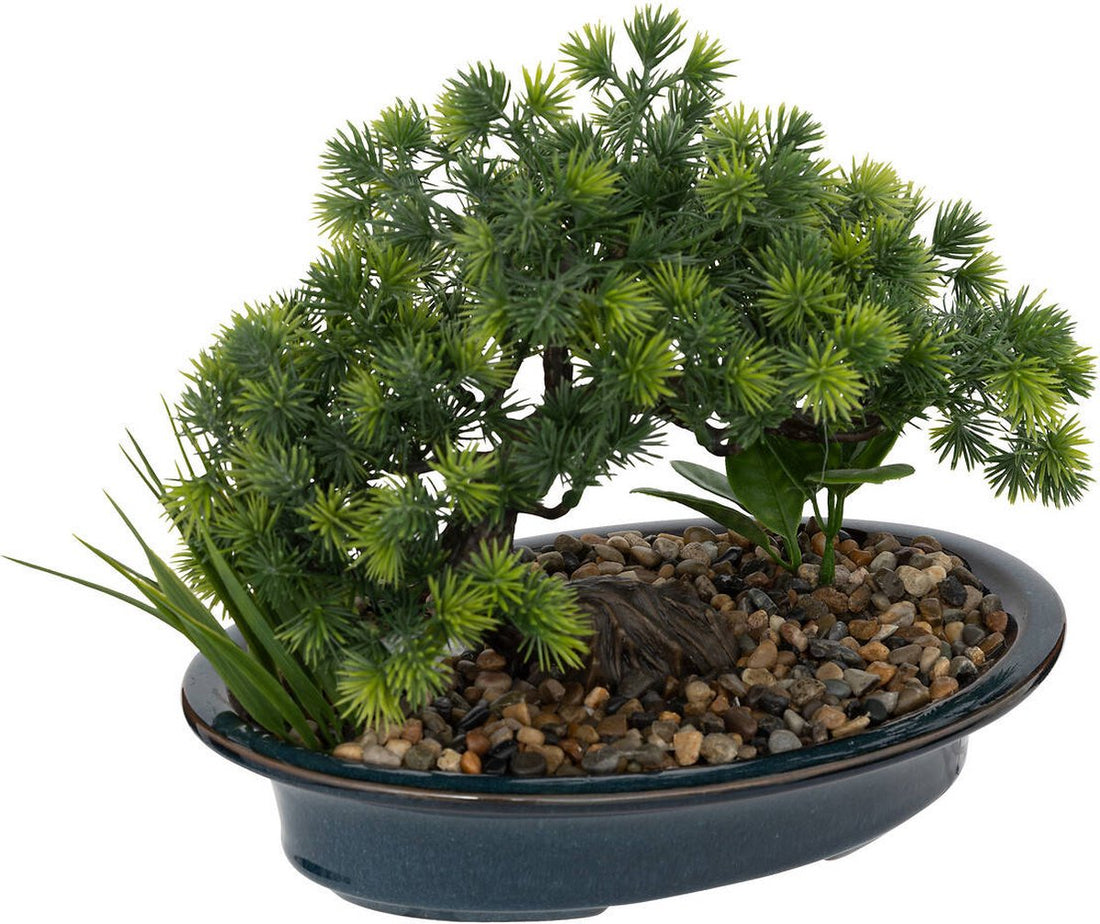 Atmosphera kunstbonsai in keramische pot – kunstplant van 25 cm hoog