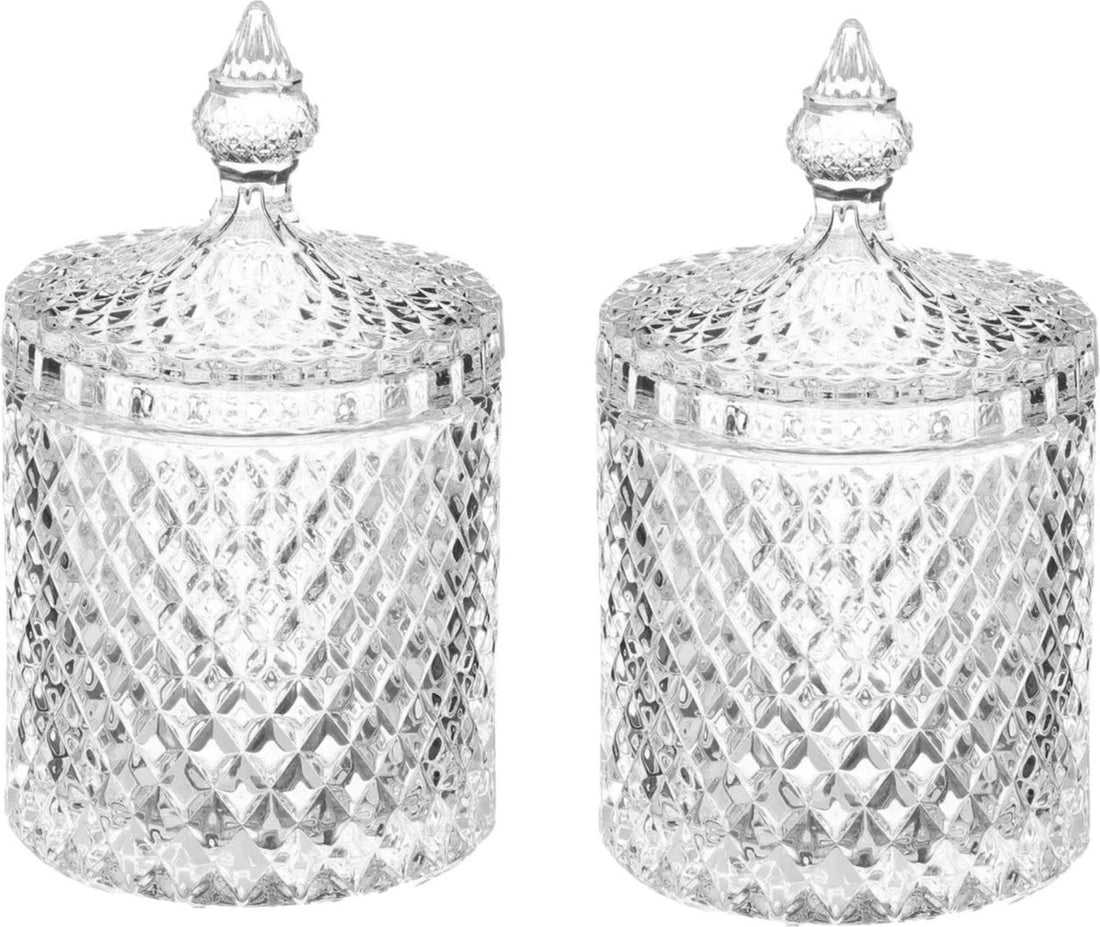 2x Bonbongläser/Vorratsgläser 0,52L Glas mit Deckel - 520 ml - Bonbonnieren