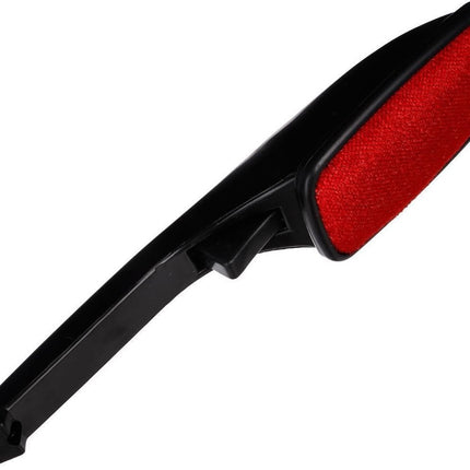 Kledingborstel/pluizenborstel zwart/rood 25 cm met roterende kop - Kleding borstel