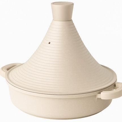 Tajine Marrakesh- Luxe Aluminium Tajine inductie| Taupe | Geschikt voor 4-8 personen