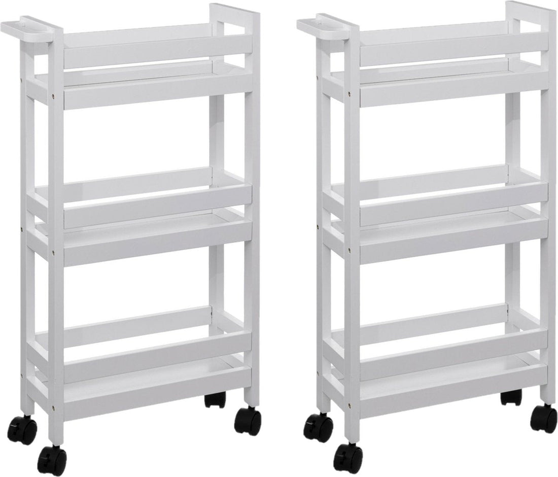 5Five Küchenrollwagen - 2x - 3-lagig - weiß - T15 x B40 x H75 cm
