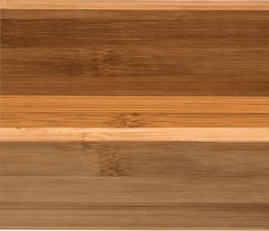 Set of 3 bamboo drawer organizers / kitchen utensils / office compartments / sorting trays 38 x 8 x 7 cm
