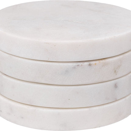 Secret de Gourmet Onderzetters voor glazen - 12 stuks - Marmer - Wit