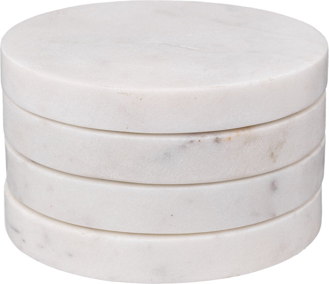 Secret de Gourmet Dessous de verre - Lot de 12 - Marbre - Blanc