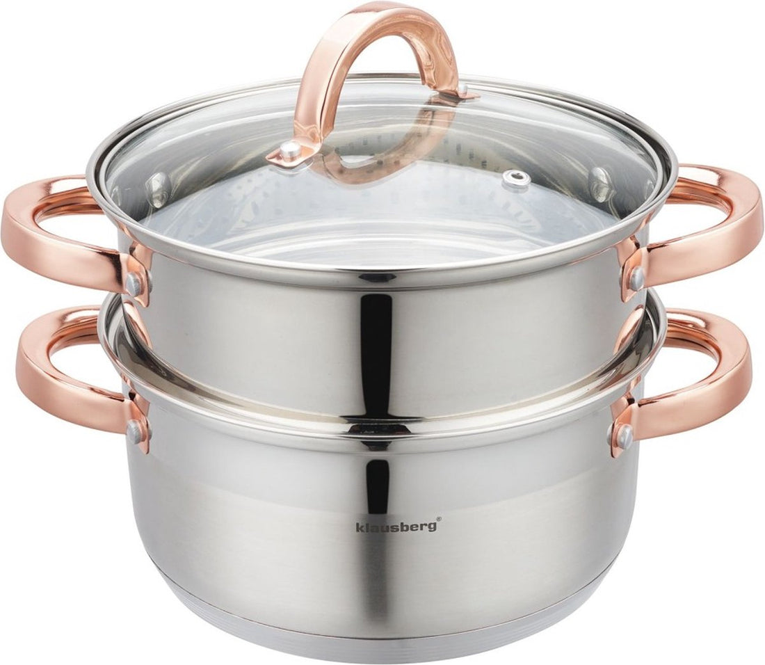 Klausberg 7728 - stoompan - 3 delig - 20 cm - rvs - alle warmtebronnen