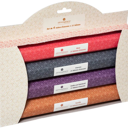 Giftset wierook 4 doosjes met 4 verschillende geuren 80 stokjes