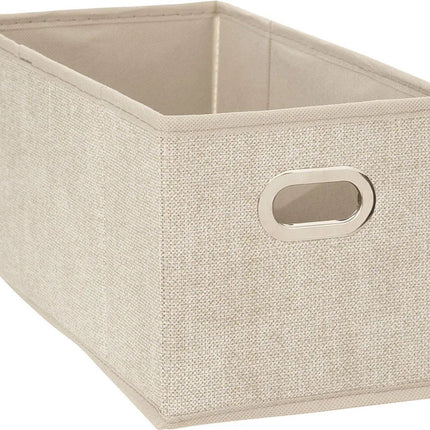 5Five Opbergmand/kastmand - beige - linnen - 7 liter - 31 x 15 x 15 cm - Opbergbox - Vakkenkast manden