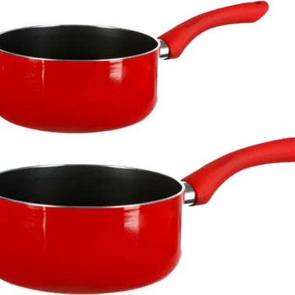 5Five - Steelpannen - Inductie - Set 2x - Dia 18 en 20 cm - Rood