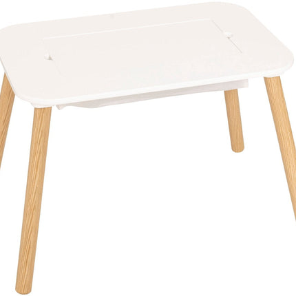 Atmosphera Kids Tekentafel/Kindertafel Buldy omkeerbaar tafelblad om LEGO op te bouwen - 69x47x43cm - Wit