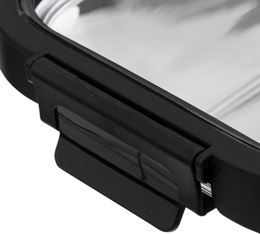 5Five Frischhaltedose mit Deckel - 2er-Set - Glas - luftdicht - mit Clips - 21 x 17 x 7 cm - 900 ml - schwarz / transparent