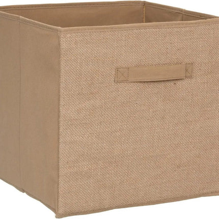 5Five Opbergmand/kastmand - 29 liter - bruin/naturel jute - 31 x 31 x 31 cm - Opbergboxen - Vakkenkast manden