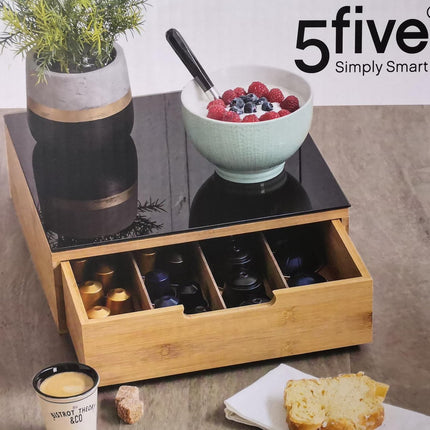 Luxe Capsulehouder voor koffiecups - Bamboe - Koffieapparaat stand met lade voor koffiecups - Stijlvolle koffiecupshouder
