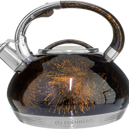 Edënbërg Luxe Fluitketel - 3.5 liter - originele RVS Fluitketel - Bruin - Voorzien Van 7-Laags Bodem!