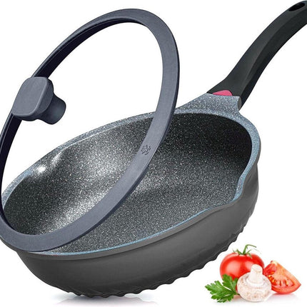 Greblon Antiaanbaklaag Hapjespan 30 cm – Anti-Kras – Geschikt voor Alle Kookplaten (Incl. Inductie) – Met Deksel