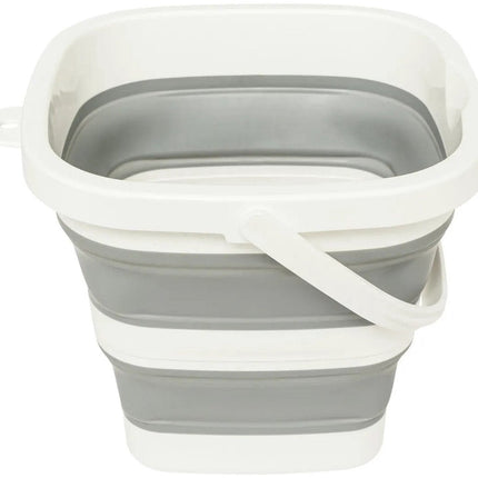 5Five Emmer opvouwbaar - 5L - grijs/wit - kunststof en rubber - Camping emmer