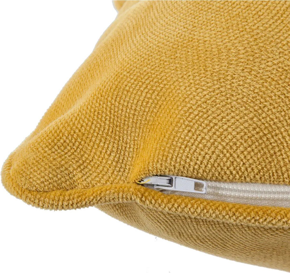 Atmosphera Sofa-/Zierkissen Wohnzimmer Sophia – 30 x 50 cm – Ockergelb – Polyester – mit Reißverschluss