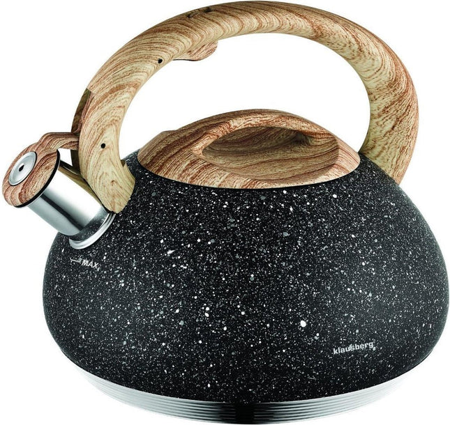 Klausberg 7279 - Fluitketel - zwart - marmer - 2.7 liter