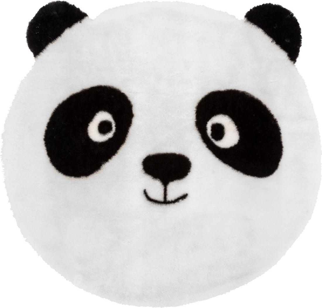 Atmosphera Kids panda vloerkleed voor de kinderkamer – wit, Ø 100 cm