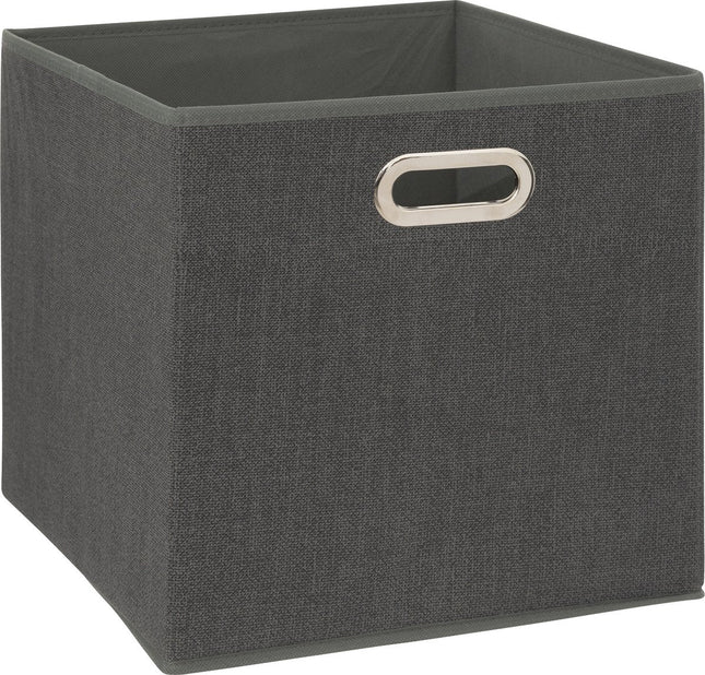 5Five Opbergmand/kastmandje - Donkergrijs - 31 x 31 x 31 cm - 29 liter - Vakkenkast manden - Stof met versterkte bodem