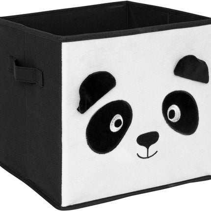 Atmosphera Kids Panda opbergdoos - 29x29x29cm - Opvouwbaar - Wit/Zwart