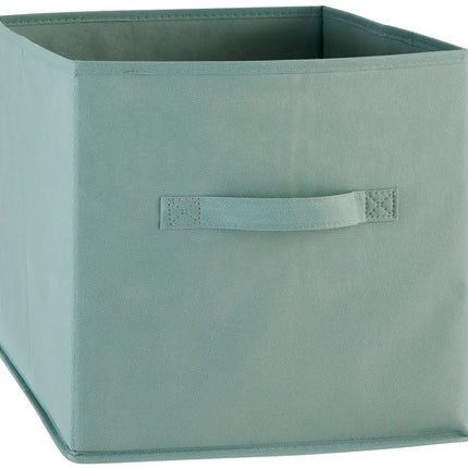 5Five Opbergmand/kastmand Square Box - karton/kunststof - 29 liter - zeegroen - 31 x 31 x 31 cm - Vakkenkast manden
