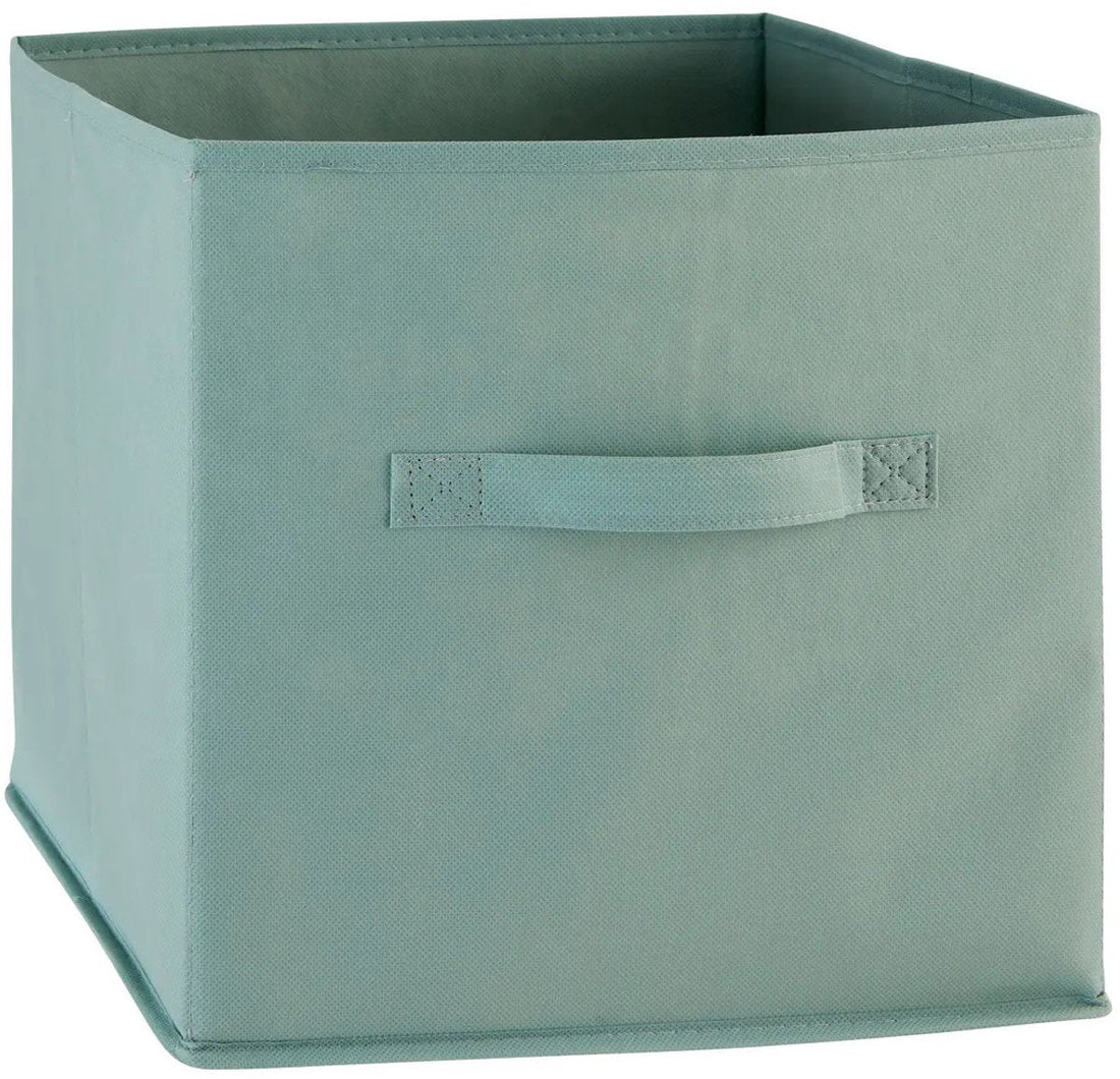 5Five Panier de rangement/panier de placard Square Box - carton/plastique - 29 litres - vert d'eau - 31 x 31 x 31 cm - Paniers de rangement à casiers