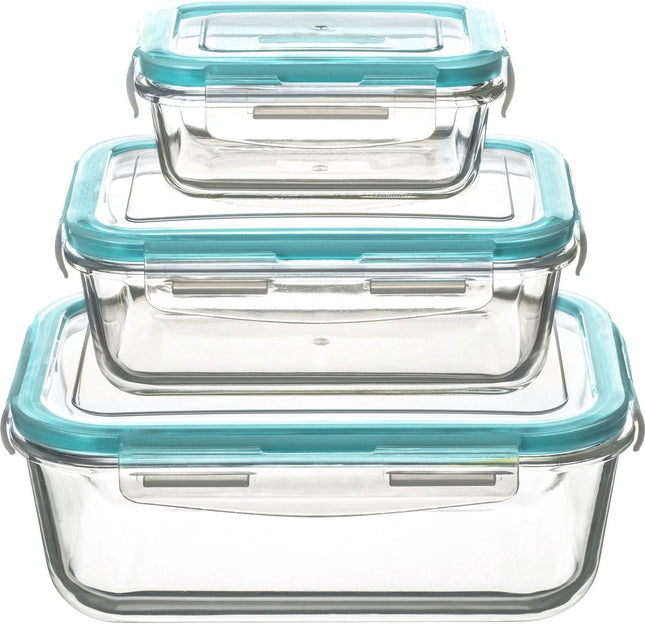 5Five Magnetron schaal set van 3 - voorraaddoos - Diepvries doos - Ovenbestendig - 0.3L - 0.8L - 1.7L