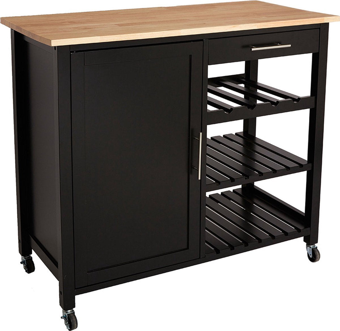 5Five® Luxe Küchenwagen aus Holz, groß - Schwarz