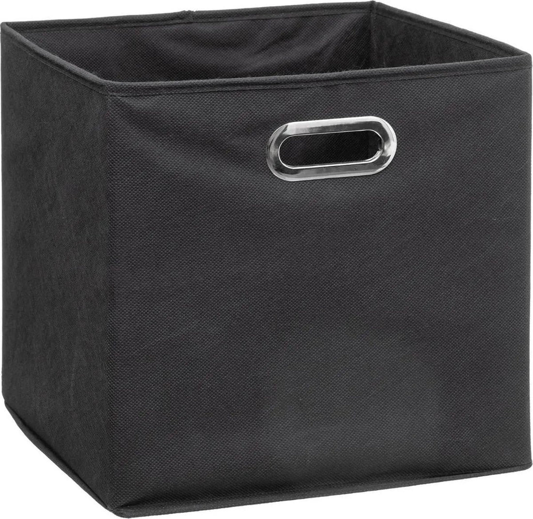 5Five Panier/Boîte de rangement - gris foncé - lin - 29 litres - 31 x 31 x 31 cm - Boîte de rangement - paniers de rangement