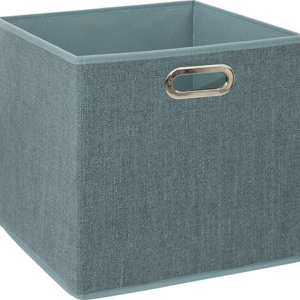 5Five Opbergmand/kastmandje - IJsblauw - 31 x 31 x 31 cm - 29 liter - Vakkenkast manden - Stof met versterkte bodem - Opvouwbaar