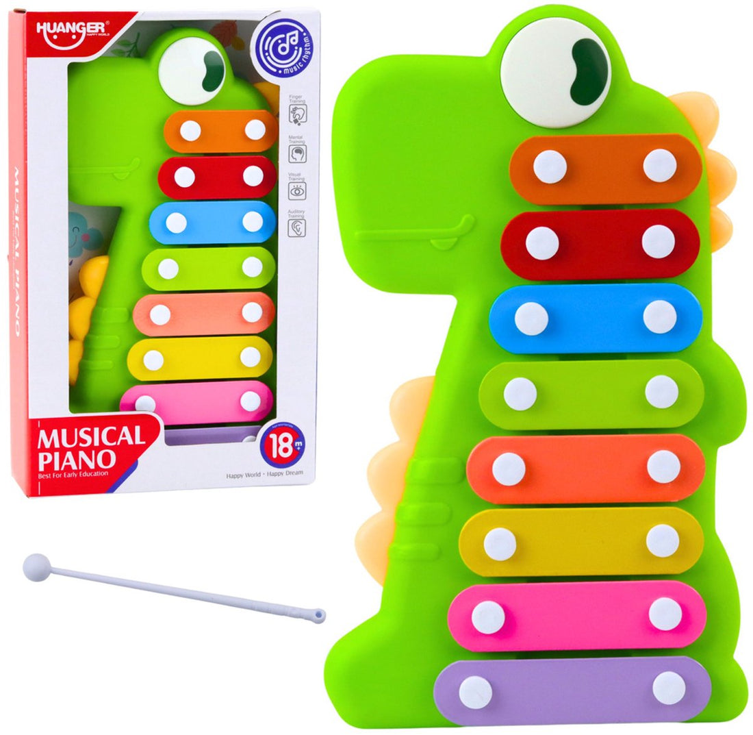 Dinosaurier Xylophon - 8-Ton-Musikinstrument für Kinder - Buntes Musikspielzeug - Lernspielzeug für Kleinkinder - Musikalisches Klavier -