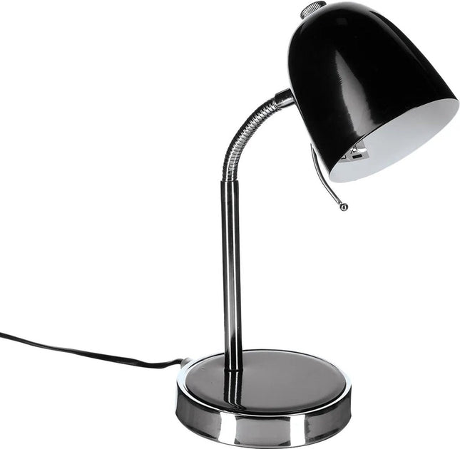Atmosphera Tafellamp/bureaulampje Design Light - metaal - zwart/zilver - H35 cm - Leeslampje