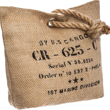Atmosphera Deurstopper gewicht Lofty - 1 kilo - jute beige - polyester en zand - 26 x 19 cm - buiten/binnen deuren