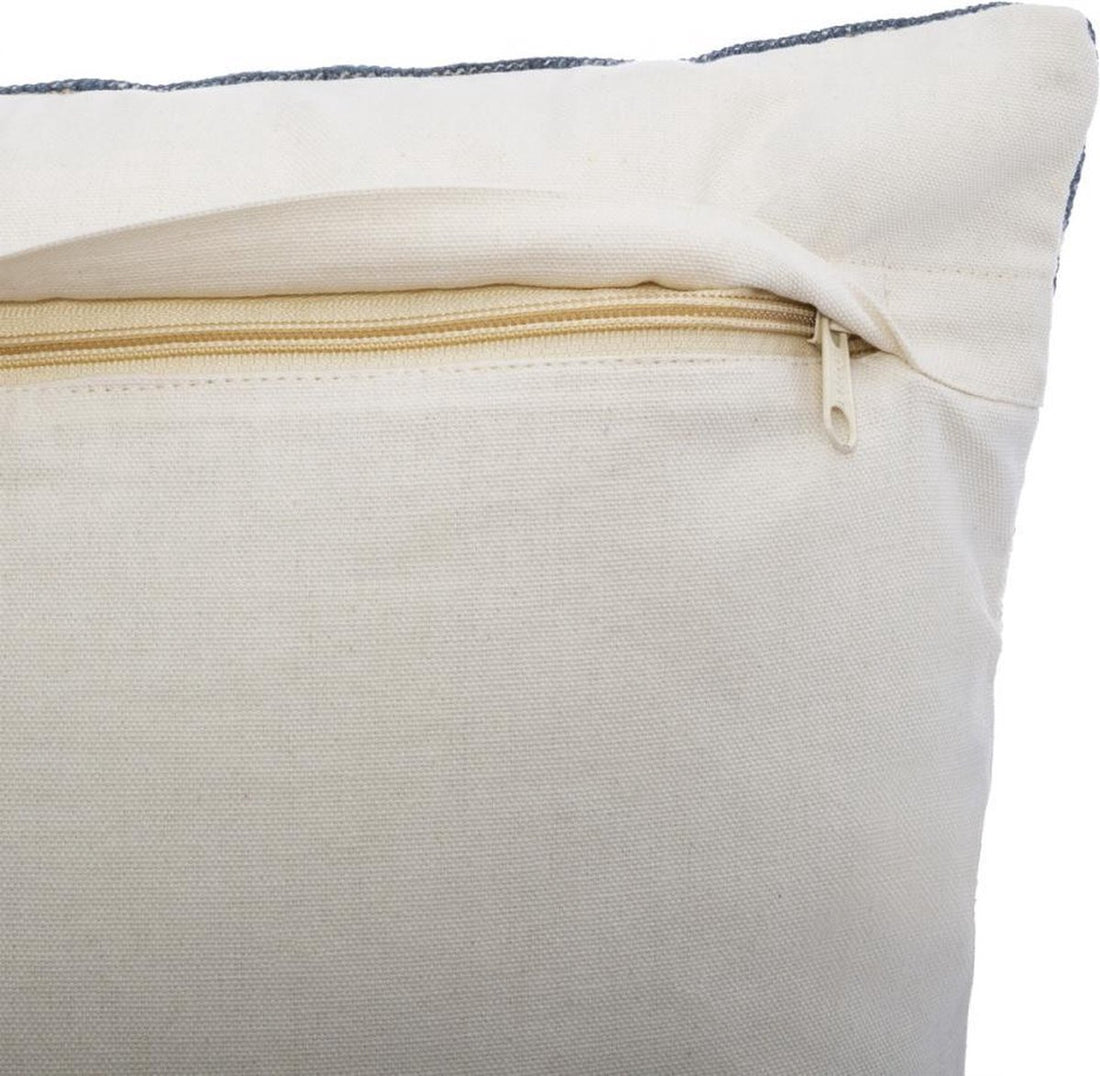 ETNIK macramé pom-pom cushion cover 40x40, blue grey