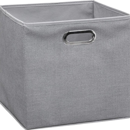 5Five Opbergmand/kastmand grijs - linnen - 29 liter - 31 x 31 x 31 cm - Opbergbox - Vakkenkast manden