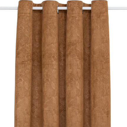 Atmosphera Fujo Fluwelen Verduisteringsgordijn 135x260cm - Gordijnen kant en klaar met haakjes ringen - Kaneel