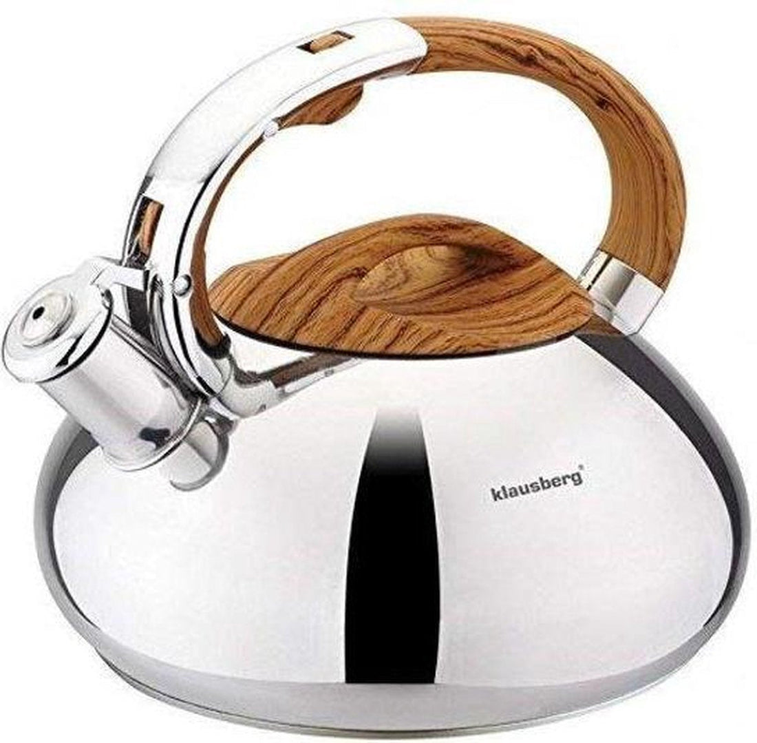 Kinghoff 3274 - Fluitketel - RVS - 3 liter - houten handvat